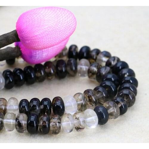 5x8mm black tourmaline abacus shaped loose beads!15inches DIY Fit For women Jewelry Making fashion gift wholesale