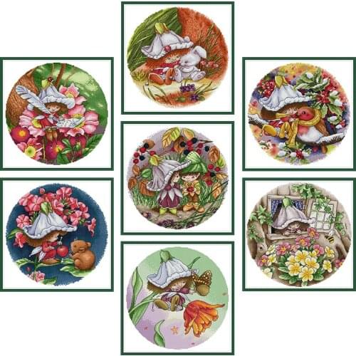 Flower Fairy Cross stitch kits 11ct 14ct Counted printing Patterns Canvas Embroidery Kit DMC line number DIY Needlework set
