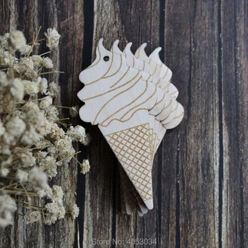 Wooden Mr Whippy Ice Cream Wafer Craft Shape Ply Food Pudding Summer