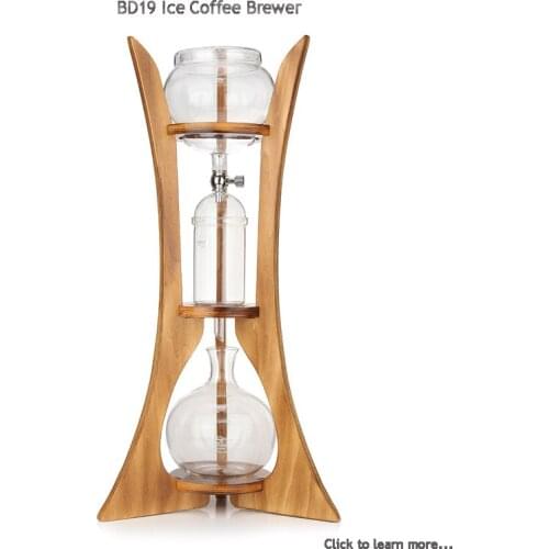 Double Valves Dutch Iced Coffee Dripper Brewer Pot Wooden Pillar Barista Coffee Percolator 800ml
