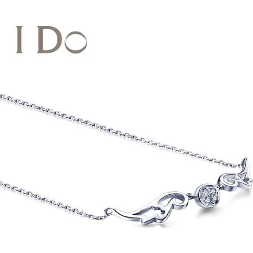 I Do Wings Serie 18 K White Gold Necklace Genuine Natural Diamond Necklace Fine Diamond Jewelry Love Gift Anniversary Gift