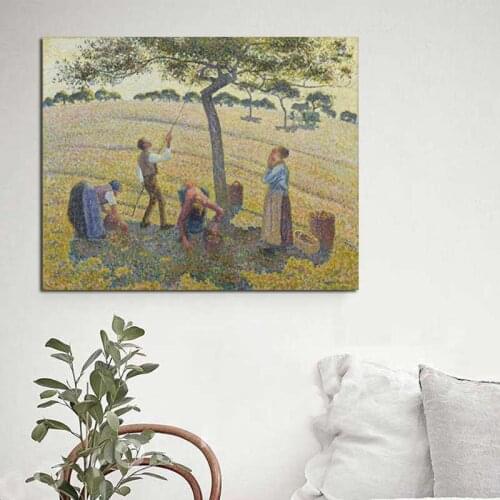 Camille Pissarro Picking Fruit Trees Canvas Painting Print Living Room Home DecorationWall Art Oil Painting Posters Pictures