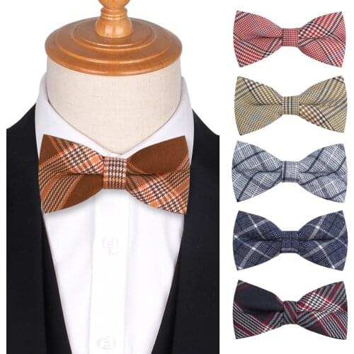 Plaid Cotton Bow Tie for Men Women Casual Suits Bowtie Tuxedo Adjustable Girls Boys Bow ties For Wedding Party Bowties Cravat
