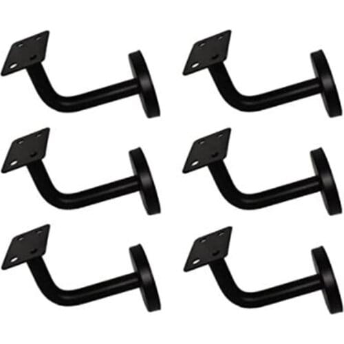 6 Pcs Stainless Steel Stair Handrail Bracket, Heavy Duty Stair Rail Support, Railing Brackets for Flat Rails