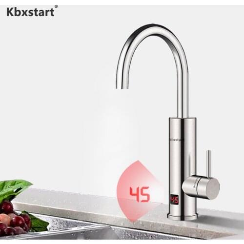 220V Tankless Kitchen Electric Water Heater Faucet Instant Hot Water Tap With LED Digital Display and Stainless Stell Housing