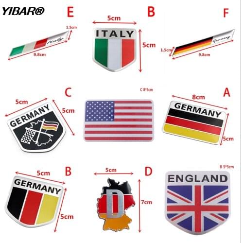 Hot Sale Collection Of 3D Aluminum Car Sticker Auto Badge Decal Various Country Flag Car-styling Accessories Emblem Stickers