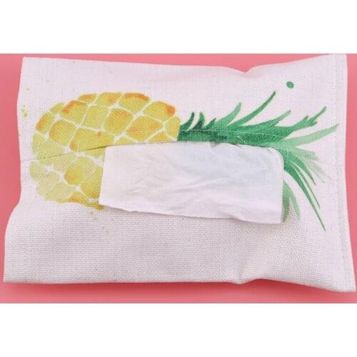 Cute Cartoon Fruit Pattern Cotton Tissue Box Home Table Coffee Table Car Decoration Napkin Bag Dustproof