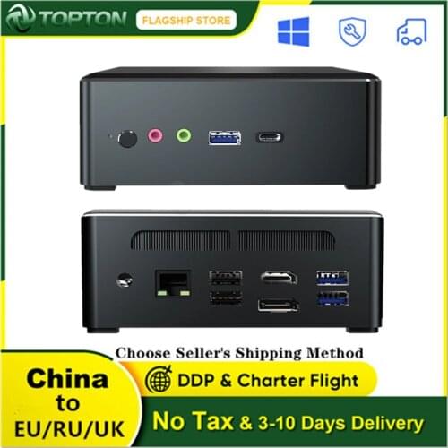 Topton AMD Ryzen 5 3550H Quad Core Mini PC Vega 8 Graphic 3x4K Display DP HDMI2.0 Type-C Desktop Gaming Computer NVMe AC WiFi BT