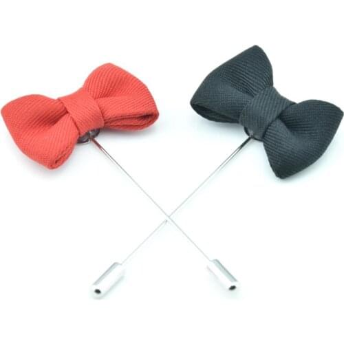 Mens Brooches Pins Bowknot Breastpin Women Corsage Classic Fabric Butterfly Cloth Ornament Fashion Suit Metal Accessories Adult