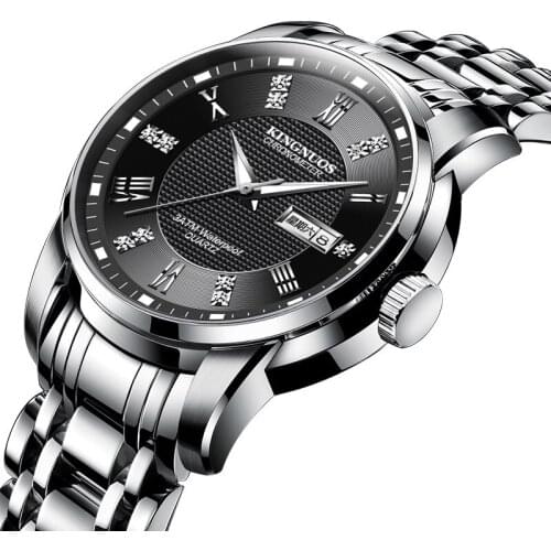 2021 Luxury Brand Stainless Steel Quartz Business Style Waterproof Movement Dual Calendar Watch For Man Well Done Gifts for He