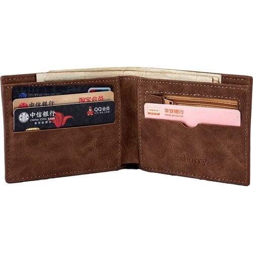 2020 New Fashion Mini Mens Luxury Business Wallet Card Holder PU Leather Man Purse Coin Bag Zipper Wallet Drop Shipping