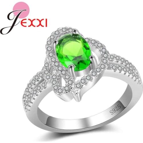 Luxury 3A Oval Shape Clear Cubic Zirconia Eternity Fashion 925 Sterling Silver Women Female Wedding Band Ring