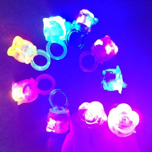 2018 Costume Leds 50pcs/lot Free Shipping Led Glowing Rose Flower Finger Rings Light For Wedding Birthday Festival Party Toys