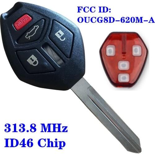 Transponder ID46 Chip 313.8Mhz Car Remote Key OUCG8D-620M-A For Mitsubishi Galant Eclipse 2007 2008 2009 2010 2011 2012