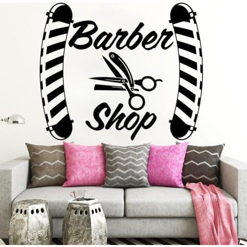 Barbershop Vinyl Decal Custom Wall Sticker Logo Art Barbers Hair Haircut Hairdressing Salon Window Decor Interior Decor HY1169
