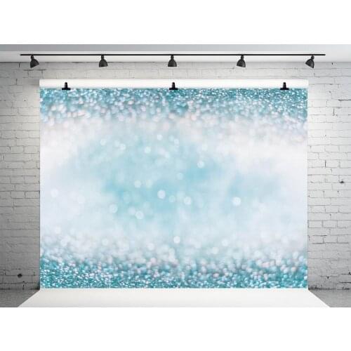 VinylBDS 7x5ft Glitter Party Photography Backdrops Light Blue Bokeh Backdrop Shiny Bubbles Background