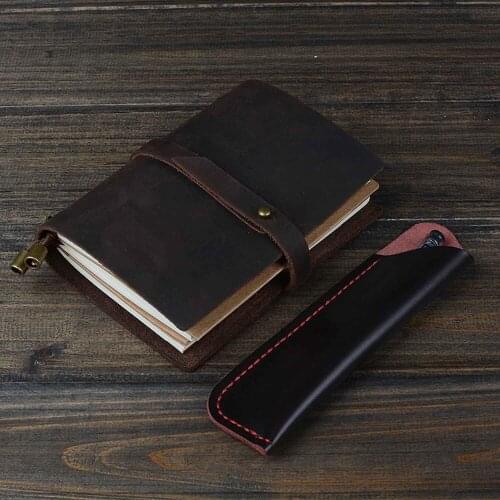 Crazy Horse LeatherHandmade Travelers Notebook Planner Diary Business Notepad Refillable Journal Notebook passport size