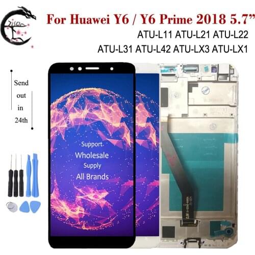 LCD With Frame For Huawei Y6 Prime 2018 5.7" ATU-L21 ATU-LX3 Display Screen Touch Digitizer Y62018 ATU-L31 ATU-L42 atu LX1 L22