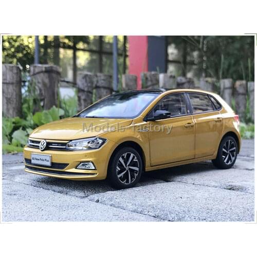 1:18 For VW Volkswagen All Polo Plus Diecast Car Model Kids Toys Boy Girl Gift Collection Club 4S Shop Display Gold Metal