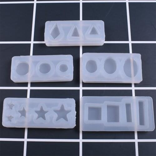 1pcs Crystal Epoxy Mold Round Oval Star Earrings Silicone Mould Resin For DIY Earring Pendant Jewelry Accessories Making Tool