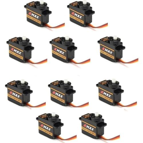 10pcs/Lot Original Emax ES08A II Mini Analog Servo 12g/ 2.0kg/ 0.12 servos Sec Mg90S high quality for racing drone