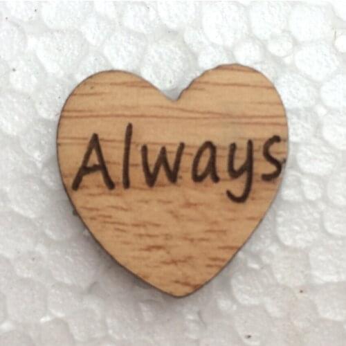 100pcs "Always" Wooden Heart Table Confetti Vintage Rustic Wedding Decoration Wood Confetti Photo Props