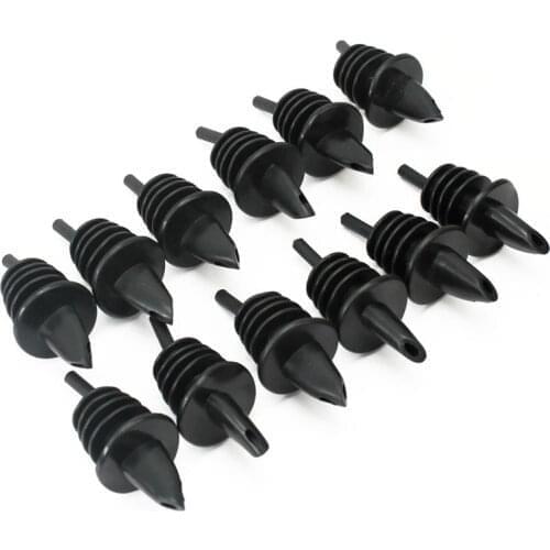 12 Pcs New Plastic Liquor Spirit Pourer Free Flow Wine Bottle Pour Spout Stopper FBE3