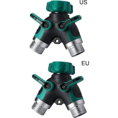 2 Way Heavy Duty Garden Tap Hose Splitter Y Shape 3/4" Connector Distributor Adapter US/EU Standard
