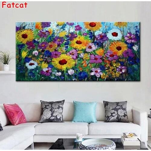 Abstract Pastoral Flowers Pictures 5D Diy Diamond Painting Square/Round Drill Embroidery Cross Stitch Wall Hanging Decor PP2337