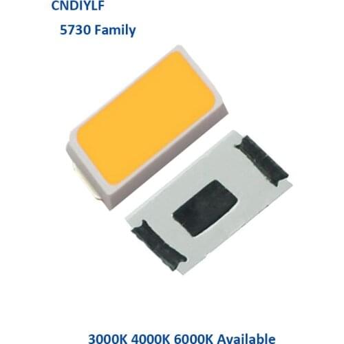 Really 3V 100ma SMD 5730 LED 100Pcs 3000K 4000K 6000K 50-65lm 120lm/w Fast Delivery Free Shipping With 100% tracking Number