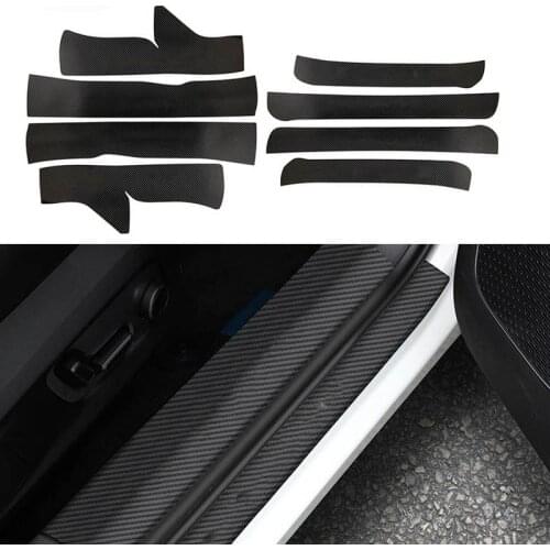 For Toyota Corolla 2019 2020 2021 Carbon Fiber Leather Interior Exterior Threshold Door Sill Decoration Strip Welcome Pedal