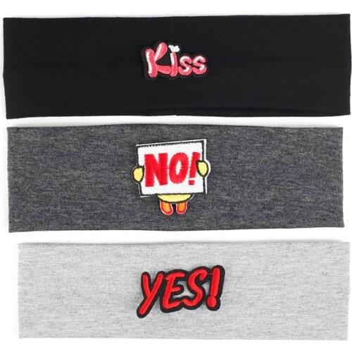 Toddler Baby Boys Girls letter Headbands Kids Childs Soft Cotton Elastic Casual Hairbands Headwrap