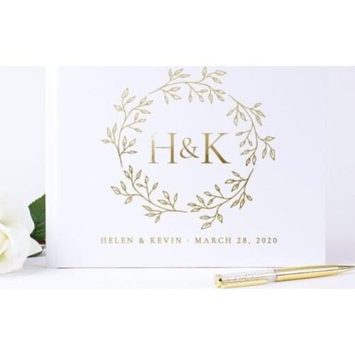 Customize Botanical Wedding guestbook Journals, bridal shower guest book photobooth instant photo albums books