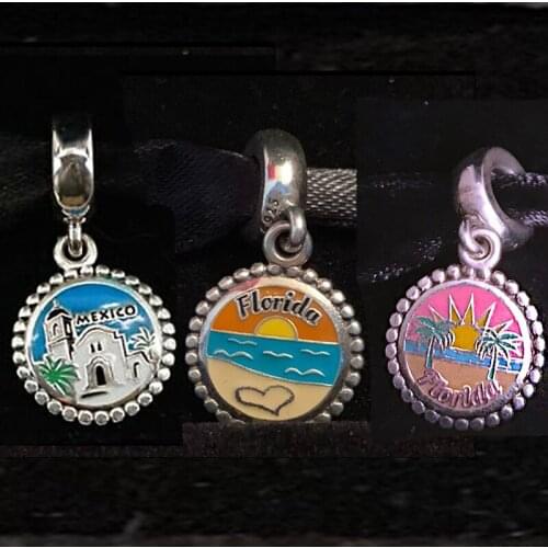 2020 Premium S925 Sterling Silver Authentic Florida Exclusive Beach Wins Mexican Pendant Charm Diy Original Ladies Jewelry Gift