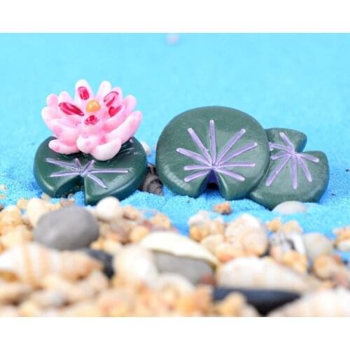 Lotus Flower Leaf Miniature Fairy Garden Home Houses Decoration Mini Craft Micro Landscaping Decor DIY Accessories