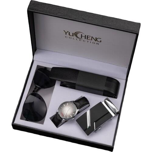 2021 Mens Business Gift Box Set Belts+Glasses+Mens Watches Gifts Exquisite Creative Valentines Day Gifts Relogio Masculi