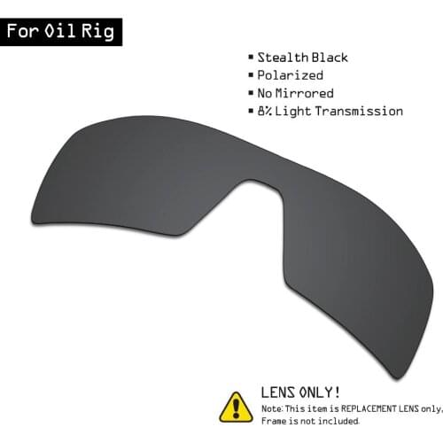SmartVLT Polarized Sunglasses Replacement Lenses for Oakley Oil Rig - Stealth Black