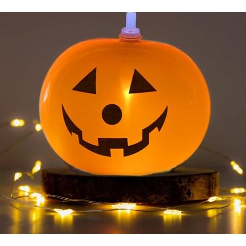 3pcs Halloween Pumpkin Ghost Balloons Halloween Decorations Latex Balloon With Light Without Light Halloween Party Supplies
