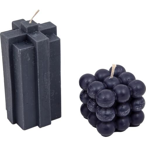 Inco Candle Decorative Vanilla Scented Black Color Square Bubble and Iceberg Candle
