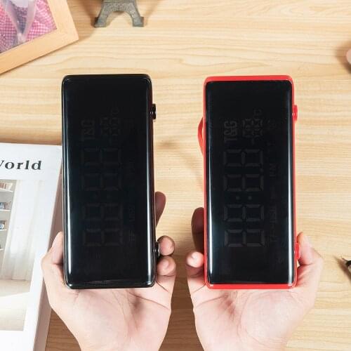 TG174 clock Bluetooth speaker bedside desktop alarm clock wireless card audio display 3D stereo music surround sound support FM