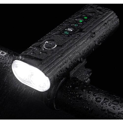 Bike Light USB Rechargeable Bicycle Front Headlight Aluminum Alloy LED Light Waterproof with 5 Light Modes for MTB Mountain Bike