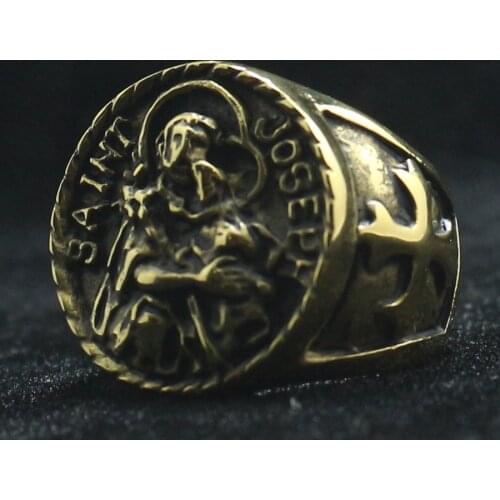 316L Stainless Steel Vintage Catholic St. Joseph Newest Ring
