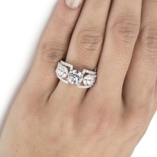 CAOSHI Aesthetic Women Shiny CZ Rings for Engagement Ceremony Luxury Female Graceful Accessories Fancy Jewelry Exquisite Gift