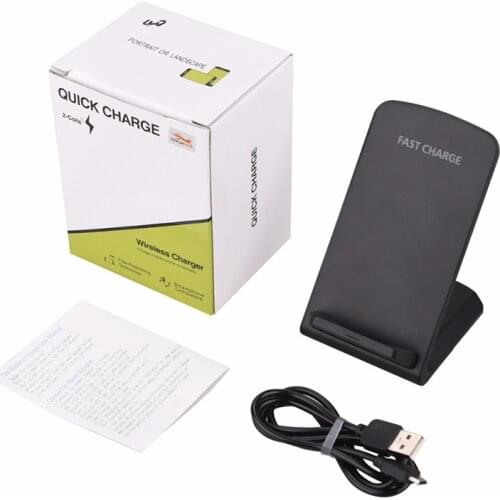 10pcs 2 coils qi Fast Wireless Charger Charging Pad Stand for iPhone XS Max XR X Galaxy note9 s9 Plus Galaxy Note8 S8