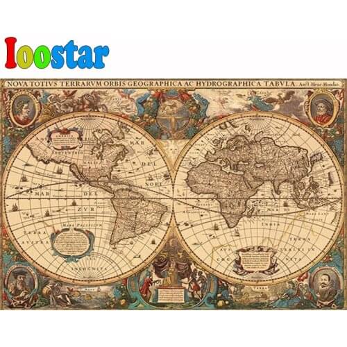100% Full 5D Diy Diamond Painting "World Map" 3D Cross-stitch Full Rhinestone Full Pasted Diamond Painting Embroidery Mosaic
