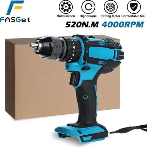 3 IN 1 350N.M Torque Electric Drill Flat Hammer Impact Drilling Electric Screwdriver Tools Fit for Makita 18V Battery