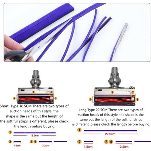 4pcs/set Soft Fur Plush Strips For Dyson DC Series / V6 Vacuum Cleaner Parts No.949852-05 Soft Roller Head Soft Plush Strips