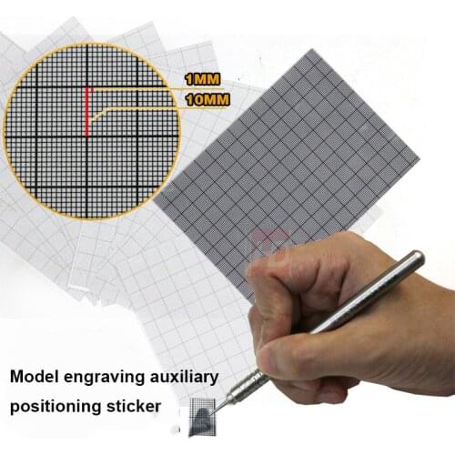 8pcs/lot DIY Detail Transformation Auxiliary Engraved Line Sticker Rubber Board Positioning Sticker