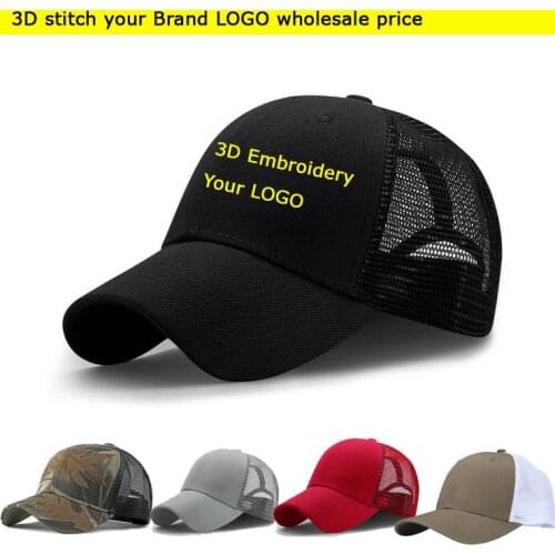 3D Stitch Custom Adult&Kids Trucker Cap Curved Peak Active Sun Snapback Custom LOGO/letter Hats 3D embroidery Baseball hat