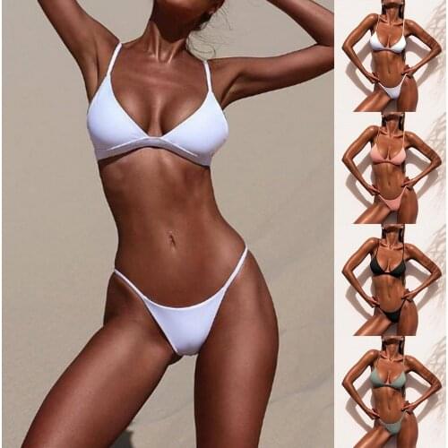 Low Waist Bikini 2021 For Women Swimsuit Push Up Female Bathing Suit Triangle Brazilian Bikini Set Beachwear Sexy Thong Swimwear